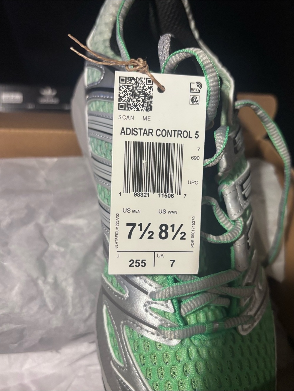 adidas adiSTAR Control 5 Green Silver Running Shoes - Picture 5 of 6